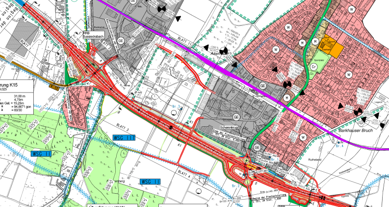 Plan der B66 in Asemissen